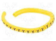 Markers; Marking: Y; 1.3÷3mm; PVC; yellow; -30÷60°C; leaded; PA-02 PARTEX