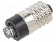 LED lamp; cool white; E10; 5÷6VDC; No.of diodes: 1; 5mm; Body: black MARL