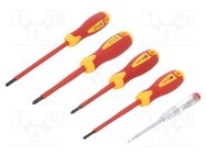 Kit: screwdrivers; insulated; 1kVAC; Phillips,slot; 5pcs. HÖGERT TECHNIK