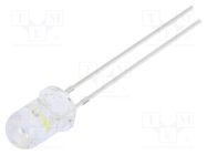 LED; 5mm; green/white cold; blinking; 5800÷7000mcd,7000÷8400mcd 