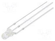 LED; 3mm; red/blue; 30°; Front: convex; 3÷15VDC; No.of term: 3; round OPTOSUPPLY