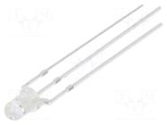 LED; red/blue; 3mm; 30°; Front: convex; 3÷15VDC; No.of term: 3; round OPTOSUPPLY