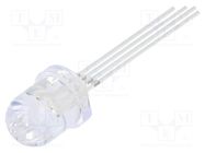 LED; 8mm; RGB; 30°; Front: convex; 3÷15V; No.of term: 4; Pitch: 1.25mm OPTOSUPPLY