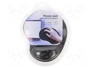Pad; black; mouse,wrist; Features: gel; 240x200x4mm GEMBIRD