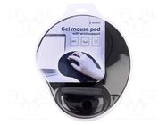 Pad; black; mouse,wrist; Features: gel; 220x240x4mm GEMBIRD