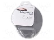 Pad; grey; mouse,wrist; Features: gel; 220x240x4mm GEMBIRD