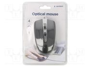 Optical mouse; black,grey; USB A; wired; 1.35m; No.of butt: 4 