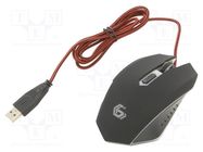 Optical mouse; black,red; USB A; wired; 1.3m; No.of butt: 6 GEMBIRD