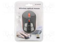 Optical mouse; black,red; USB A; wireless; 10m; No.of butt: 4 GEMBIRD