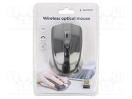 Optical mouse; black; USB A; wireless; 10m; No.of butt: 4 GEMBIRD