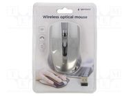 Optical mouse; black,grey; USB A; wireless; 10m; No.of butt: 4 GEMBIRD