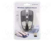 Mouse; black,grey; USB A; wireless,optical; No.of butt: 4; 10m GEMBIRD