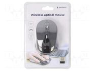 Mouse; black,silver; USB A; wireless,optical; No.of butt: 6; 10m GEMBIRD