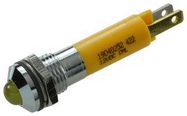 PANEL MOUNT INDICATOR, LED, 8MM, YELLOW, 12V