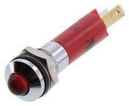 PANEL MOUNT INDICATOR, LED, 8MM, RED, 24V