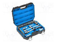 Wrenches set; 6-angles,socket spanner; Mounting: 1/2"; 24pcs. HÖGERT TECHNIK