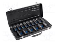 Wrench-set; socket spanner,impact; 1/2"; 15pcs. HÖGERT TECHNIK