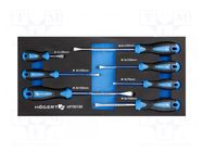 In a foam tray; 7pcs; Screwdriver: universal-set HÖGERT TECHNIK