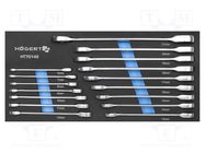 Wrenches set; combination spanner,with ratchet; 16pcs. HÖGERT TECHNIK