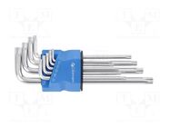 Wrench-set; Torx®; tool steel; long; 9pcs. HÖGERT TECHNIK