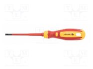 Screwdriver; slim; insulated; slot; SL 4; 100mm; 1kVAC 