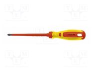 Screwdriver; slim; insulated; Phillips; PH2; 100mm; 1kVAC HÖGERT TECHNIK