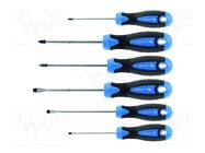 Kit: screwdrivers; Phillips,slot; Features: magnetic; 6pcs. HÖGERT TECHNIK