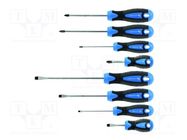 Kit: screwdrivers; Phillips,slot; Features: magnetic; 8pcs. HÖGERT TECHNIK