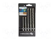Drill set; for concrete; concrete; Holder: SDS-Plus®; 5pcs. HÖGERT TECHNIK