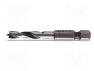 Drill bit; for wood; Ø: 5mm; L: 60mm; Mounting: 1/4" (E6,3mm); 1pcs. HÖGERT TECHNIK