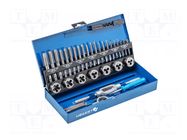 Kit: taps; Holder: hand; Thread: M10,M12,M3,M4,M5,M6,M8; 32pcs. HÖGERT TECHNIK