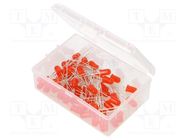 Kit: LED; THT; 5mm; 50pcs; red; 3÷15V; plastic box; 8mA; 50°; 220mcd OPTOSUPPLY