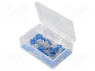 Kit: LED; THT; 5mm; 50pcs; blue; 3÷15V; plastic box; 7.5mA; 50° OPTOSUPPLY