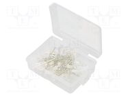 Kit: LED; THT; 3mm; 50pcs; white cold; 3÷15V; plastic box; 7.5mA; 40° 