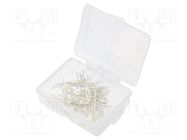 Kit: LED; THT; 3mm; 50pcs; white cold; 3÷15V; plastic box; 7.5mA; 30° 