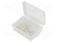 Kit: LED; THT; 3mm; 50pcs; white warm; plastic box; 7.5mA; 30° OPTOSUPPLY