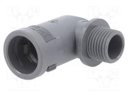 90° angled connector; Thread: metric,outside; polyamide 6; grey PMA