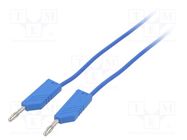 Test lead; 60VDC; 30VAC; 16A; with 4mm axial socket; Len: 2m; blue HIRSCHMANN T&M