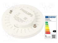 LED lamp; warm white; GX53; 230VAC; 500lm; 5.5W; 2700K; CRImin: 80 PHILIPS