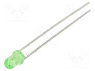 LED; 3mm; green; 4200mcd; 30°; Front: convex; 3÷15VDC; No.of term: 2 OPTOSUPPLY