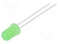 LED; 5mm; green; 750mcd; 50°; Front: convex; 3÷15VDC; No.of term: 2 OPTOSUPPLY