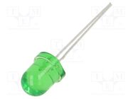 LED; 8mm; green; 7000mcd; 30°; Front: convex; 3÷15VDC; No.of term: 2 OPTOSUPPLY