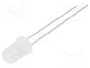 LED; 5mm; white warm; 750mcd; 50°; Front: convex; 3÷15VDC; -30÷85°C OPTOSUPPLY