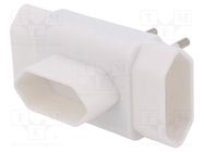 Connector: AC supply; splitter; 2P; 230VAC; 2.5A; Type: round,flat PLASTROL