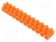 Terminal block; screw terminal; 10mm2; 230V; ways: 12; orange PLASTROL