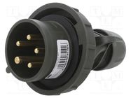 Connector: AC supply 3-phase; plug; male; 16A; 400VAC; IEC 60309 PCE