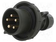 Connector: AC supply 3-phase; plug; male; 32A; 400VAC; IEC 60309 PCE