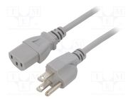 Cable; 3x18AWG; IEC C13 female,NEMA 5-15 (B) plug; PVC; 1.8m LIAN DUNG