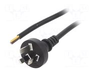 Cable; 3x0.75mm2; AS/NZS 3112 (I) plug,wires; PVC; 1.8m; black LIAN DUNG