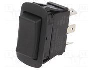 ROCKER; SP3T; Pos: 3; ON-OFF-(ON); 10A/28VDC; black; IP56; none; SRB SWITCH COMPONENTS